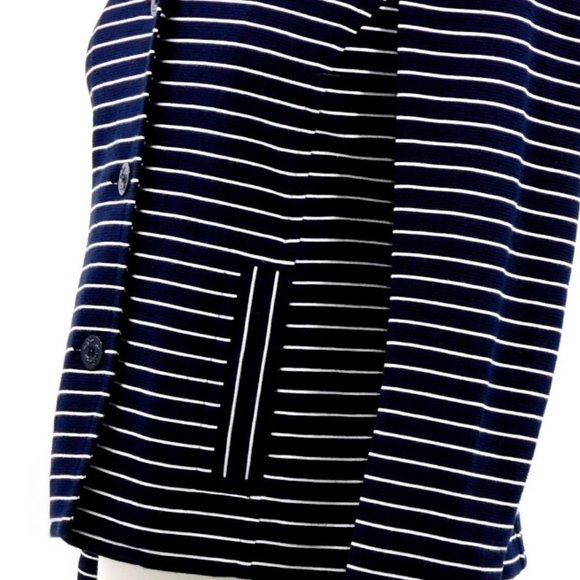Talbots Nautical Navy Blue/White Striped Blazer - Picture 6 of 10